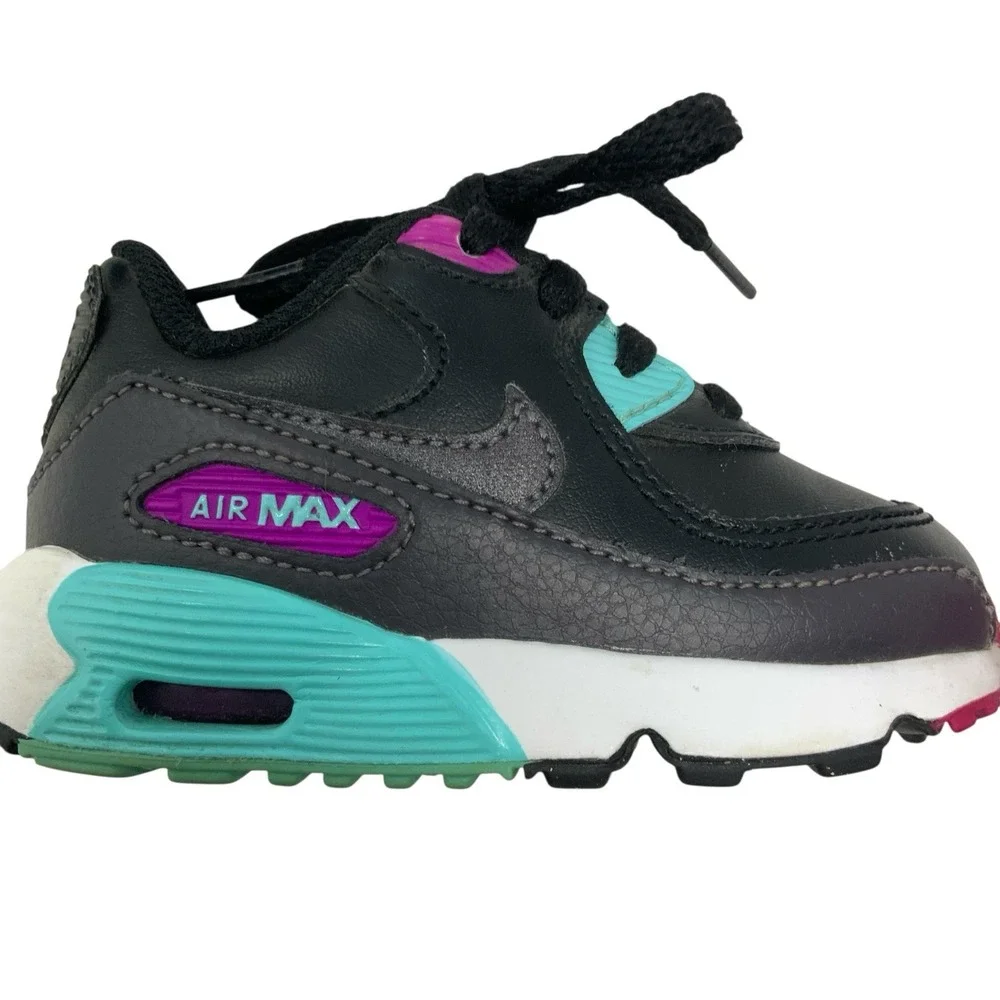 Nike Air Max 90 Shoes S833416-033 5C Toddler Baby Sneaker Shoes Black Pink Multi - Picture 10 of 15